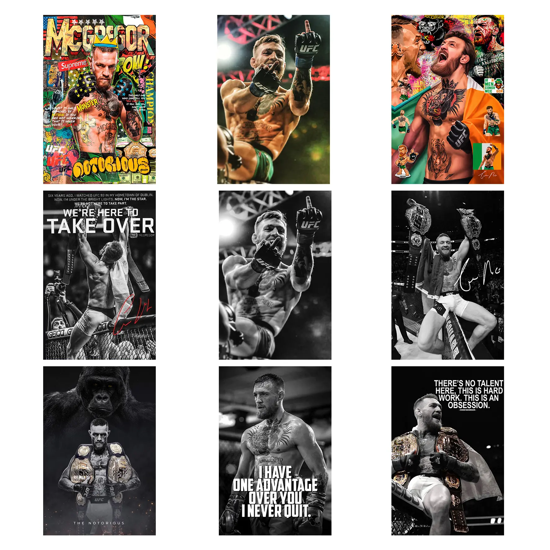 UFC Legend Fighter Poster, MMA Motivational Wall Art Canvas, Gym Bedroom Decor, Multi-Division Champ Print, Unique Gift For Combat Sports Fans, Iconic Octagon Athlete Wall Decor