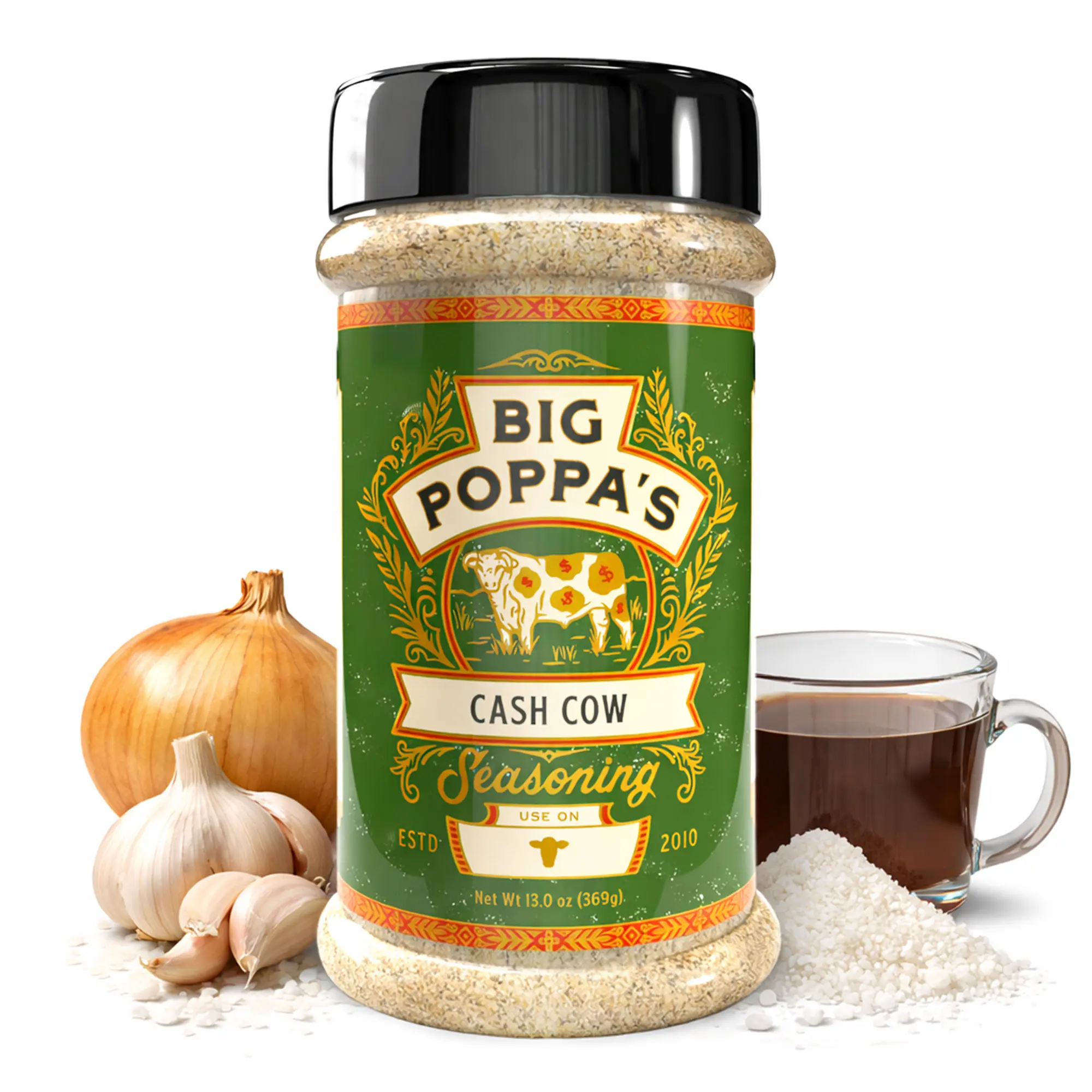 Cash Cow Brisket Rub Seasoning 13oz | Award-Winning Beef BBQ Rub for Brisket & Steaks