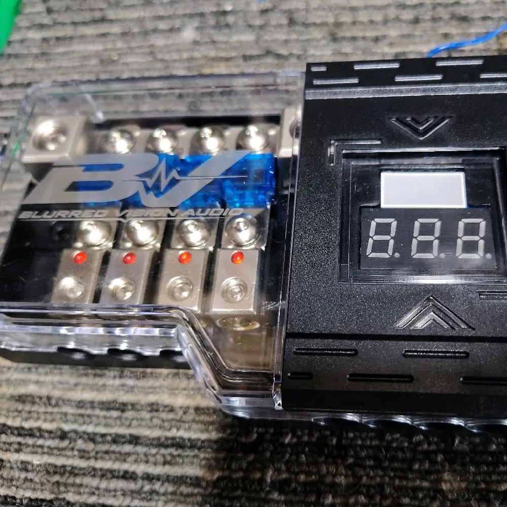 Blurred Vision Audio BVPROVM Fused Power Distribution Block with Digital Led Volt Meter