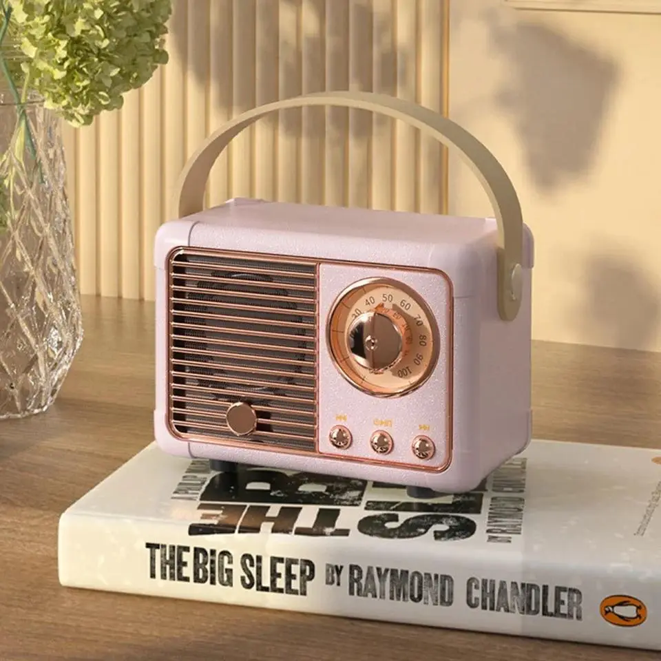 Retro Radio Design Mini Speaker, Portable Wireless Bluetooth-compatible Speaker, Hands-free Mini Subwoofer for Home