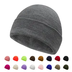 Round Knitted Hat - Acrylic Material, Cozy & Stylish, Versatile for All Seasons, Perfect for Casual Wear & Home Use