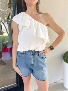 Tara One Shoulder Ruffle Top