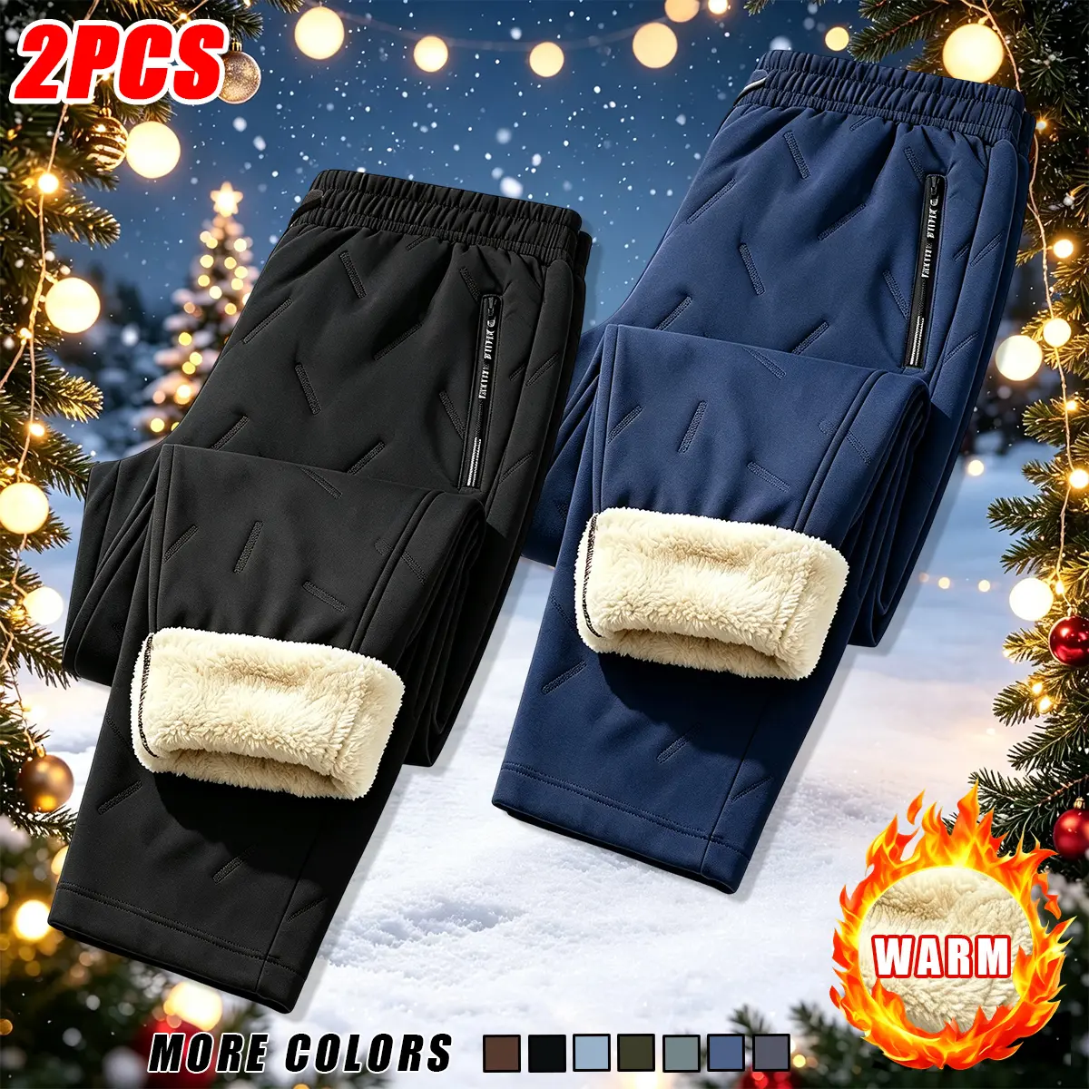 【JOGWAVE】Autumn/Winter fleece long pants, casual outdoor wear for youth, middle-aged adults, and seniors; suitable for running and leisure; warm fleece pants; ski pants