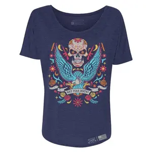 Women's Why Fear Death Slouchy Fit T-Shirt - Future Dusk