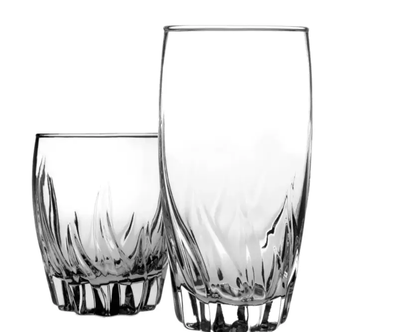 12 Piece Radiant Drinking Glasses Set, 16 oz & 12 oz Clear Glasses Drinkware Classic Stylish radiant drinking