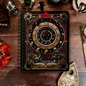 Waiting for the Night 2026 Weekly Planner | Roman Compass Style Daily Journal, Spiral Bound, Detailed Progress Tracking, Efficient Time Management Organizer for 2026