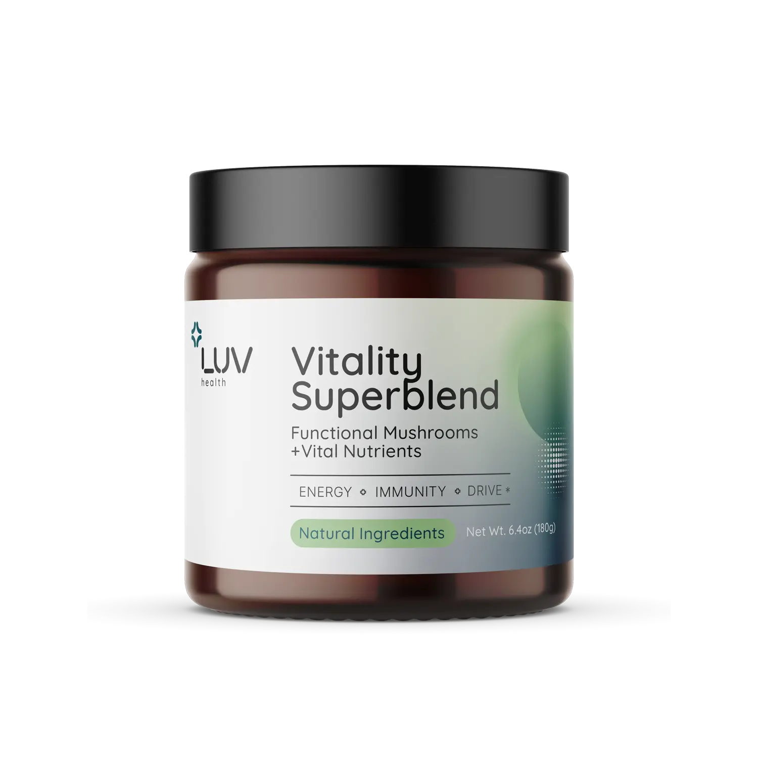 LUV Vitality Superblend: Organic Nootropic Energy & Wellness Powder with Cacao, Turmeric, Adaptogens, Non-GMO, 30 Servings (1)