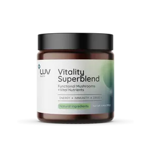 LUV Vitality Superblend: Organic Nootropic Energy & Wellness Powder with Cacao, Turmeric, Adaptogens, Non-GMO, 30 Servings (1)
