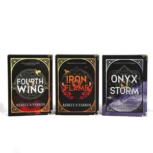 The Empyrean Series Premium Artisan Handbound 3 Books Collection. Specialized Hardcover with Signature Gold Metal Corners. #FourthWing