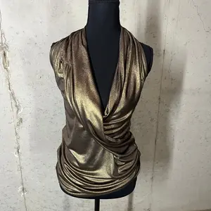 Gold V-Neck Blouse