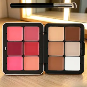 12-Color Iron Case Multifunctional Makeup Palette with Concealer Brush, All-in-One for Blush, Concealer, Highlighter & Contour, Matte & Smooth Texture, Easy to Blend, Natural Finish for Daily & Dating Looks