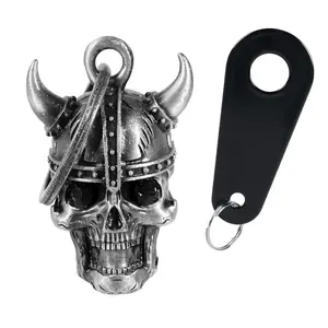 Dream Apparel Viking Helmet Skull Black Stone Eyes Bell  Christmas/Halloween Bell,Gremlin/Guardian bell,Motorcycle Bell/Key Chain for Men and Women