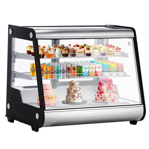 GARVEE Commercial Cake Display Refrigerator, 6.5 Cu.Ft./183L Single-Door Merchandiser with Universal wheel, Interior LED Lighting, Double-Layered Glass, Countertop/Floor Refrigerator, 110v