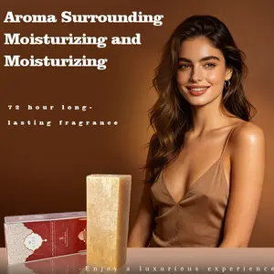Axka Dubai Sandalwood Gold Essential Oil Soap, Luxurious Middle Eastern Formula, Natural Fragrance, Moisturizing & Cleansing, Body & Face Use