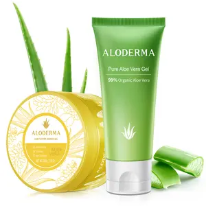 Aloderma Aloe Vera Gel Set 2 Pack - Aloe Flower Essence Gel, 114g Aloe Gel