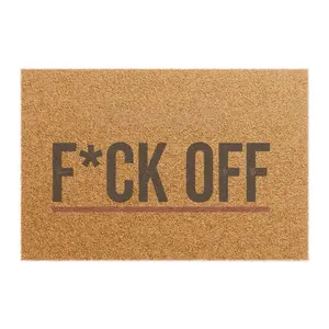 Doormat — "F*CK OFF" Funny Welcome Mat, Sarcastic Outdoor/Indoor Coir Rug
