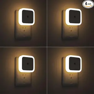 LED Night Light Lamp with Smart Sensor Dusk to Dawn Sensor, Daylight White, 0.5W Plug-in, 4-Pack