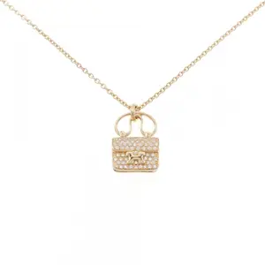 Hermes Constance Au750 Pink Gold Diamond Necklace