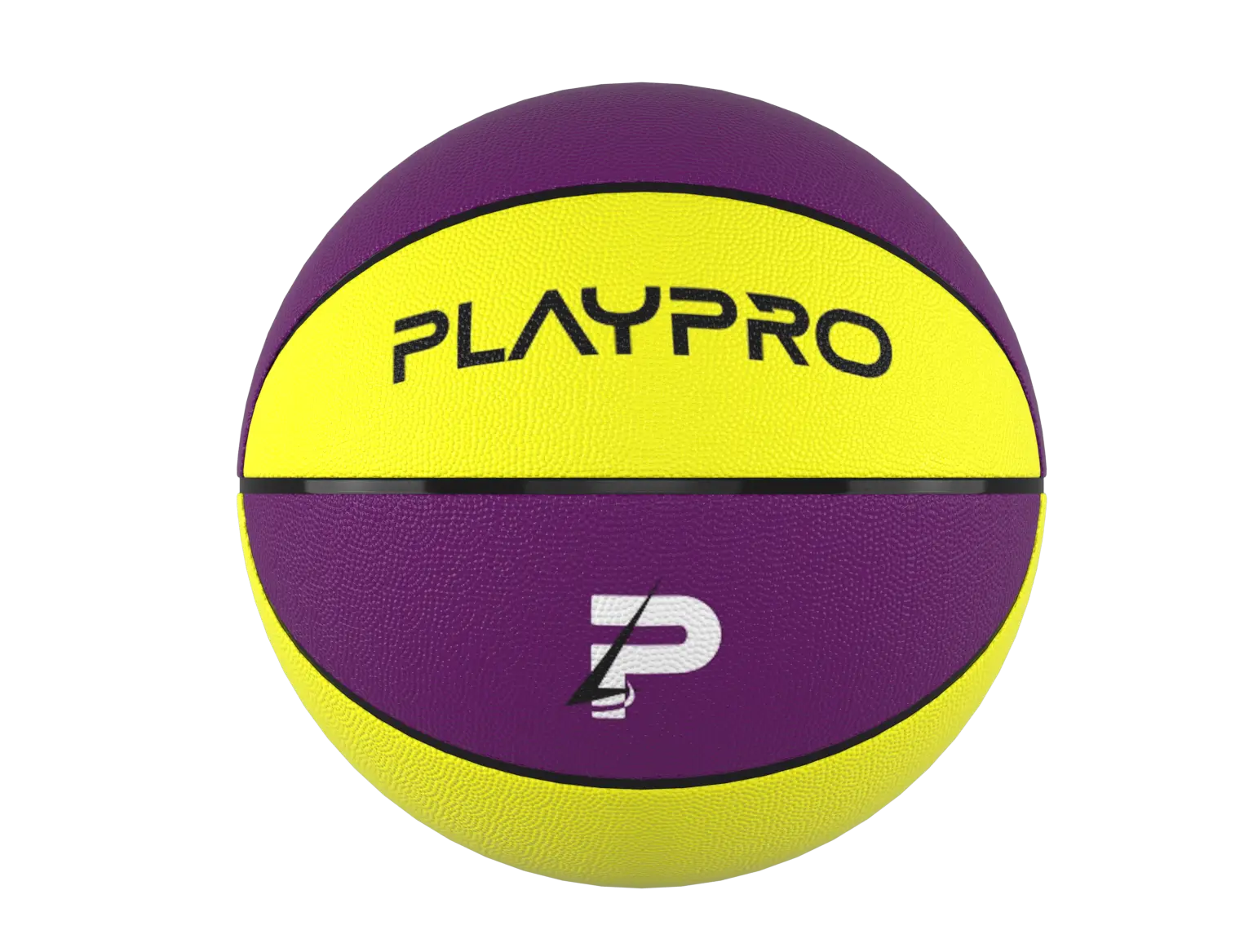 Premium Rubber Basketball for Kids and Adults – Max Grip, Perfect Bounce and Rebound with Extended Air Retention - Purple and Yellow