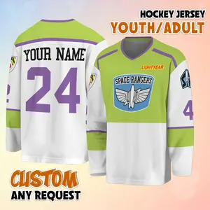 Custom Buzz Lightyear Hockey Jersey, Personalized Hockey Shirt, Space Ranger Team Outfit, Matching Family Hockey