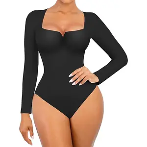FeelinGirl Square Neck Bodysuit for Women Long Sleeve Middle Sized Girl Bodysuits Going Out Tops Ladies Fashion Viralbodysuit Slim Womenswear 2 FeelinGirl Square Neck Bodysuit for Women Long Sleeve Middle Sized Girl Bodysuits Going Out Tops Ladies Fashion Viralbodysuit Slim Womenswear 2