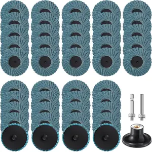 48 count 2 Inch   Flap Disc with Pad Holder 80 Grit Flap Discs Sanding Disk Surface Conditioning for Angle  Sanding, Stock and Rust Removal, Finishing, Grinding, Deburring