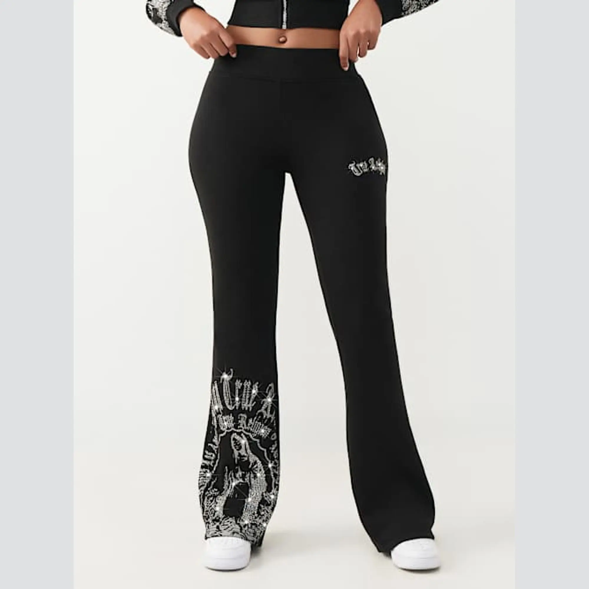 True Religion Women's Blessed Mid Rise Bootcut Sweatpant