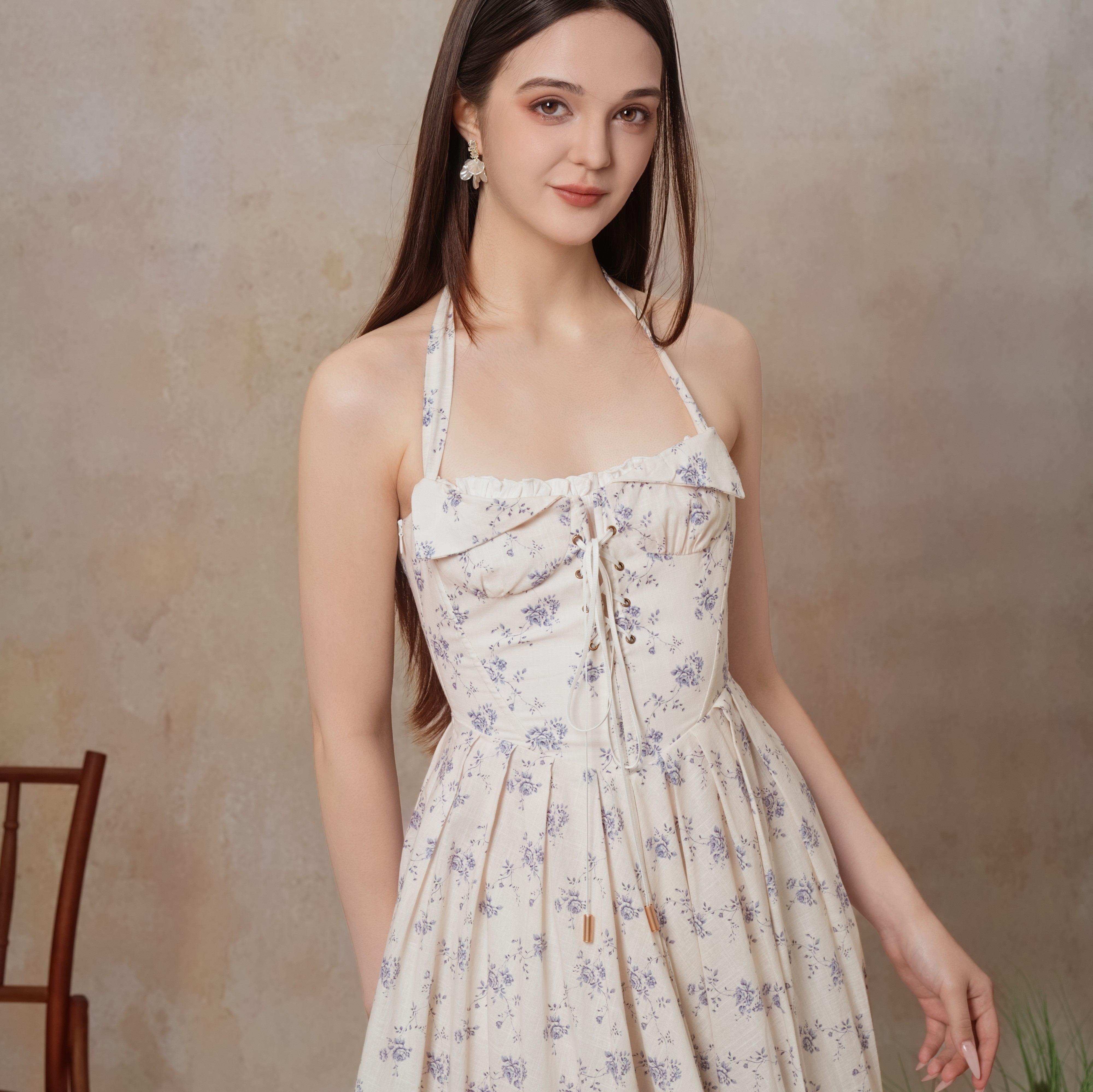 The Cobalt Dream Corset Dress-LuminaVenus  Elegant Dresses Women Beach Outfits Outfit Classy  Slim Fit Women Rehearsal Dinner Dress Bohemian White Lace Vestidos Para Fiesta  Formal Piece birthday outfit Pleated Skirt