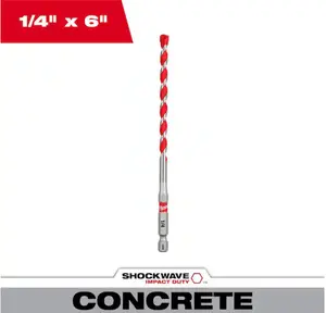Milwaukee 48-20-9011 1/4" x 4" x 6" Impact Duty Carbide Hammer Drill Bit