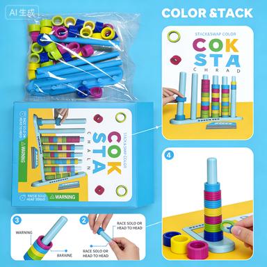 Color Stack Challenge Puzzle Game - Fun Party and Family Game Night for All Ages Enhances Teamwork and Friendly Competition Perfect for Gatherings