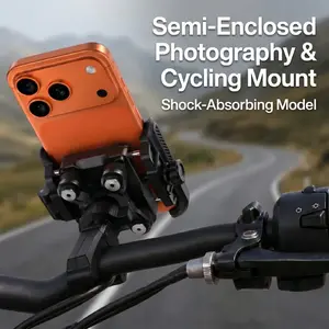 Lamicall Motorcycle Phone Mount Accessory – Dual Anti-Vibration Shock Absorber, Full Protection, 360° Secure Holder for iPhone 17 Pro/16/15/14/13 & All 4.7-6.7” Phones, Accessories