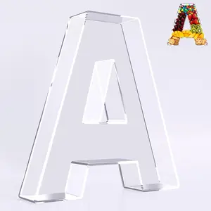 10’’ Acrylic Letter Charcuterie Board Box, Reusable Fillable Serving Tray for Candy Cake Fruit Snack, Easy-Acrylic Charcuterie Tray for Birthday Anniversary Decorations, Letter A