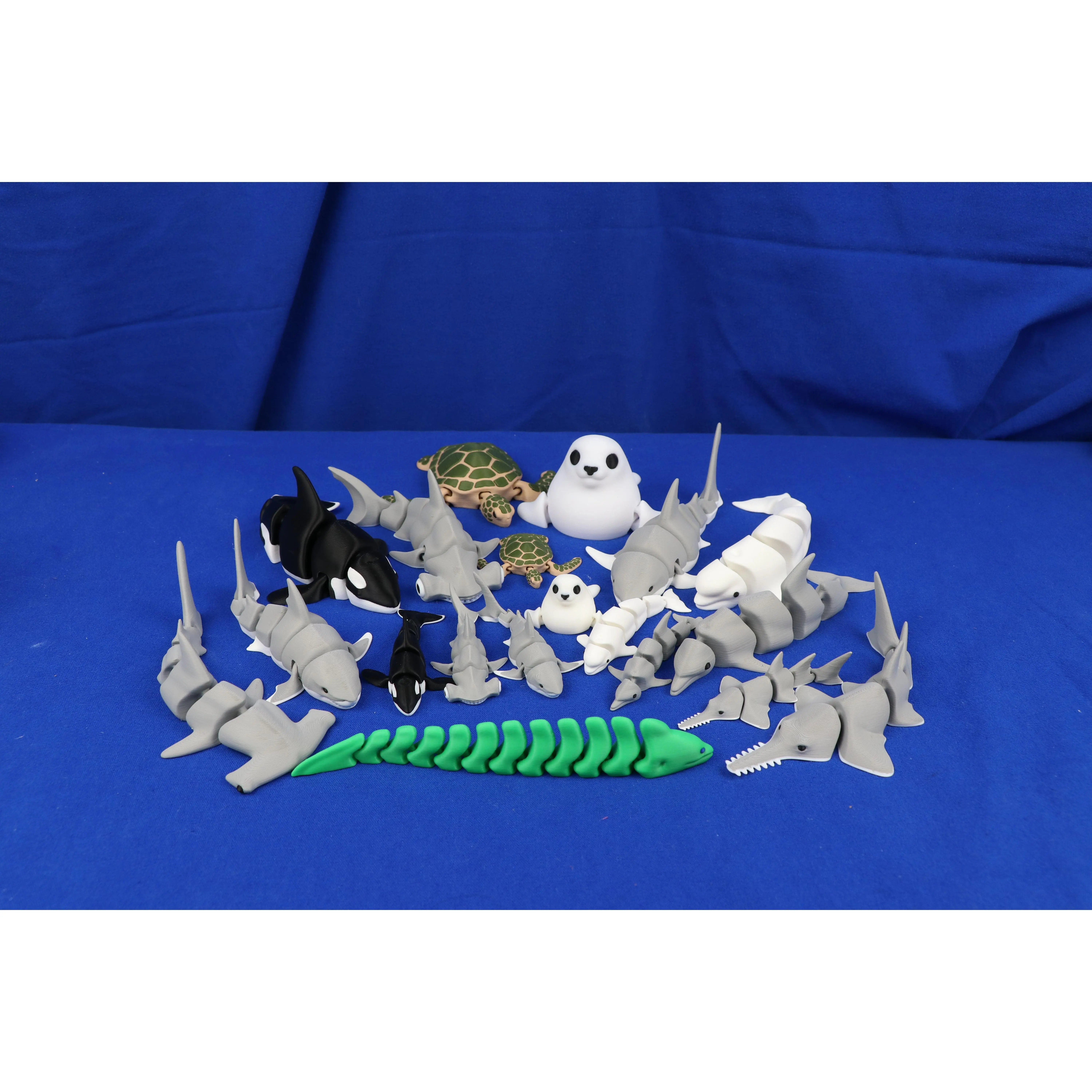 3D-Printed Articulated Sea Creatures – Poseable Ocean Animal Figures Decor Gifts