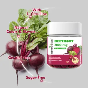 [DealsForYou] Nature's Key Beetroot Gummies Beet Root Supplements - 60 Count, 0g Added Sugar, Sugar Free, Gluten Free, With Hawthorn Berries, Supports Healthy Blood Circulation, Ideal for Active Adults, Fitness Enthusiasts
