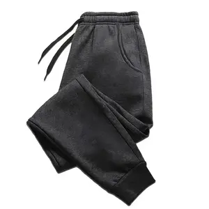 Casual Solid Color Fleece-Lined Joggers - Men's Cozy Sweatpants with Pockets, Perfect for Fall/Winter,sports and fitness pants for men
