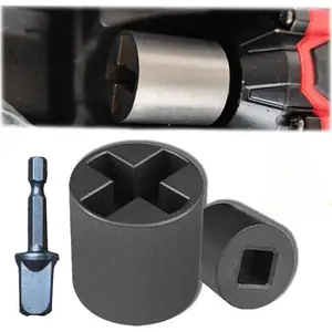 Heavy-Duty 1/2 Inch Drive Socket Adapter for Scissor Jack Universal RV Maintenance Tool Rust-Resistant Power Drill Adapter with Quick-Release