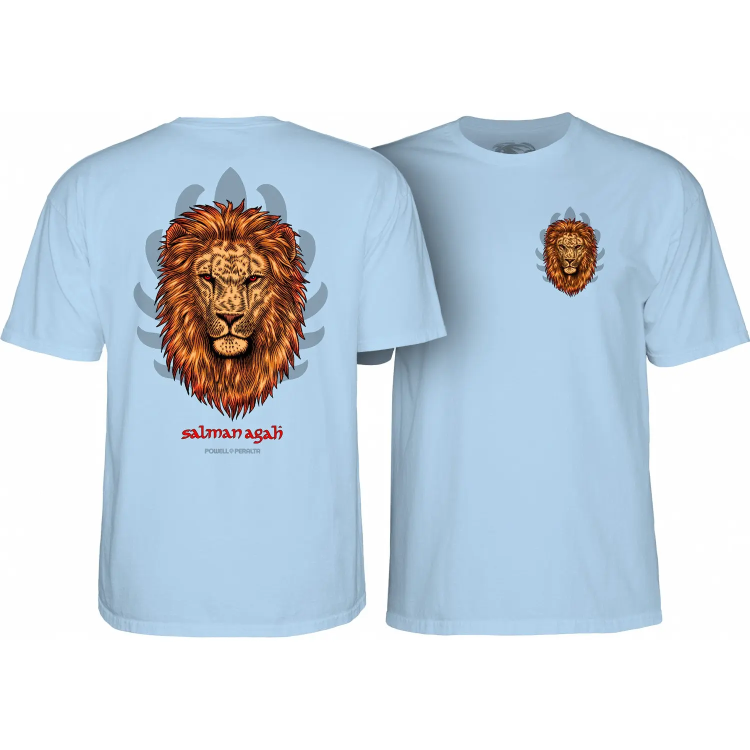 Powell Peralta Shirt Salman Agah Lion Powder Blue