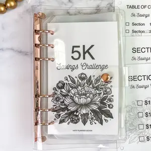 5k Savings Challenge Binder, Laminated Savings Cards, 5000 Savings Challenge
