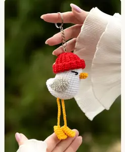 Crochet Bird Keychain, Amigurumi Bag Charm, Handmade Animal Plush Accessory