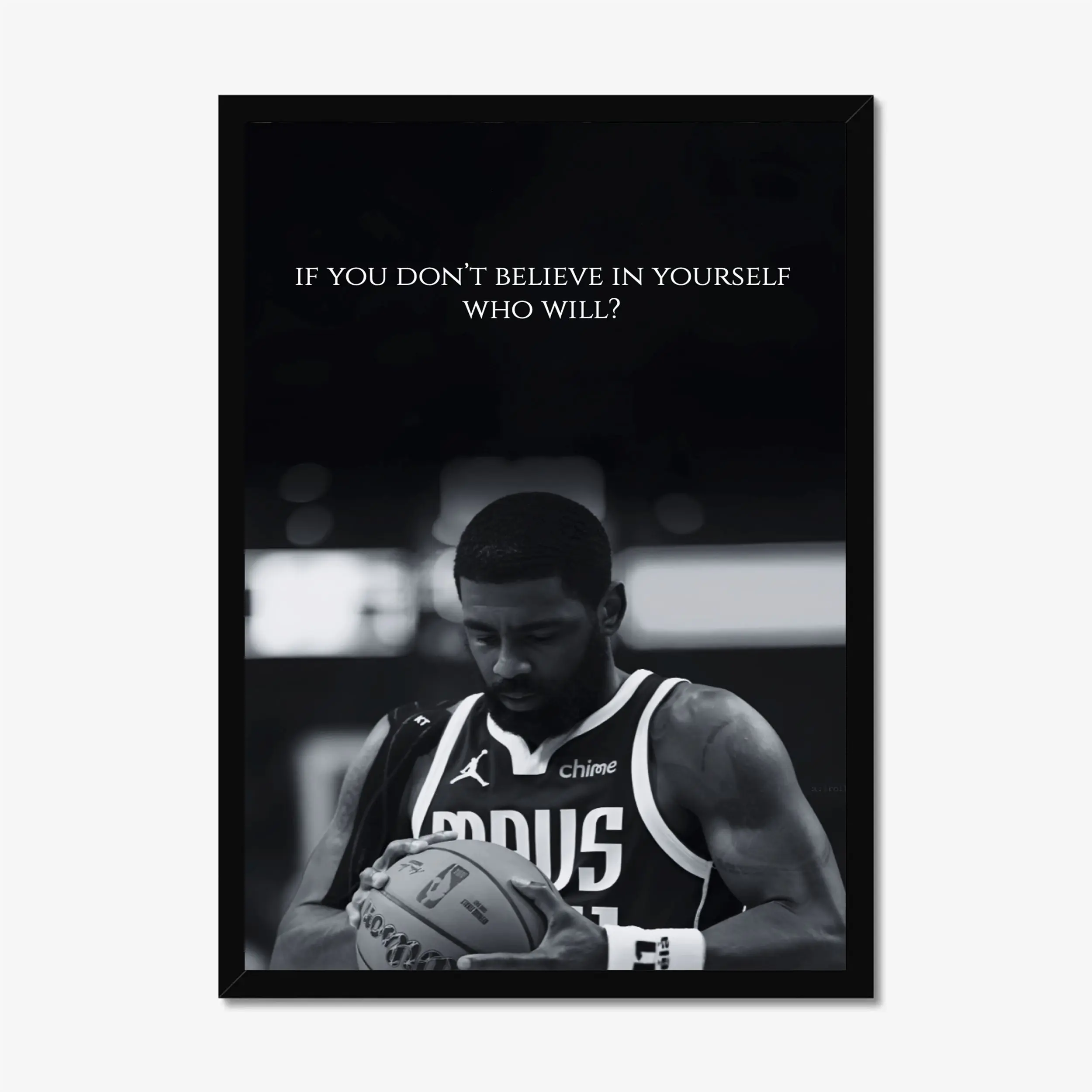[SALE UP TO 45%] Believe in Yourself Kyrie Irving Poster, Inspirational Basketball Wall Art for Home Office and Gym Decor, Motivation Gift [UNFRAMED]
