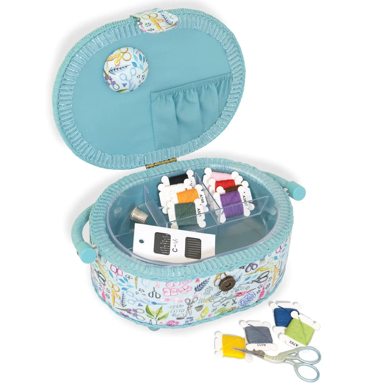 Dritz Embroidery Basket Set, Textiles & Supplies Organizer for Sewing Tools