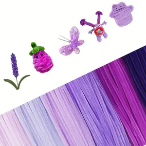 Purple pipe cleaning craft, 199/299pcs art and craft chenille stem craft stick project, creative DIY room decoration, Valentine's Day and Mother's Day bouquet DIY