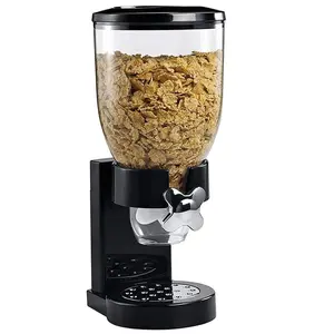 Single Cylinder Dry Food Cereal Dispenser Box Container，Transparent Cereal Dispenser,Double Barrel Cereal Dispenser,Food Storage，1 Pack Kitchen Lid Breakfast