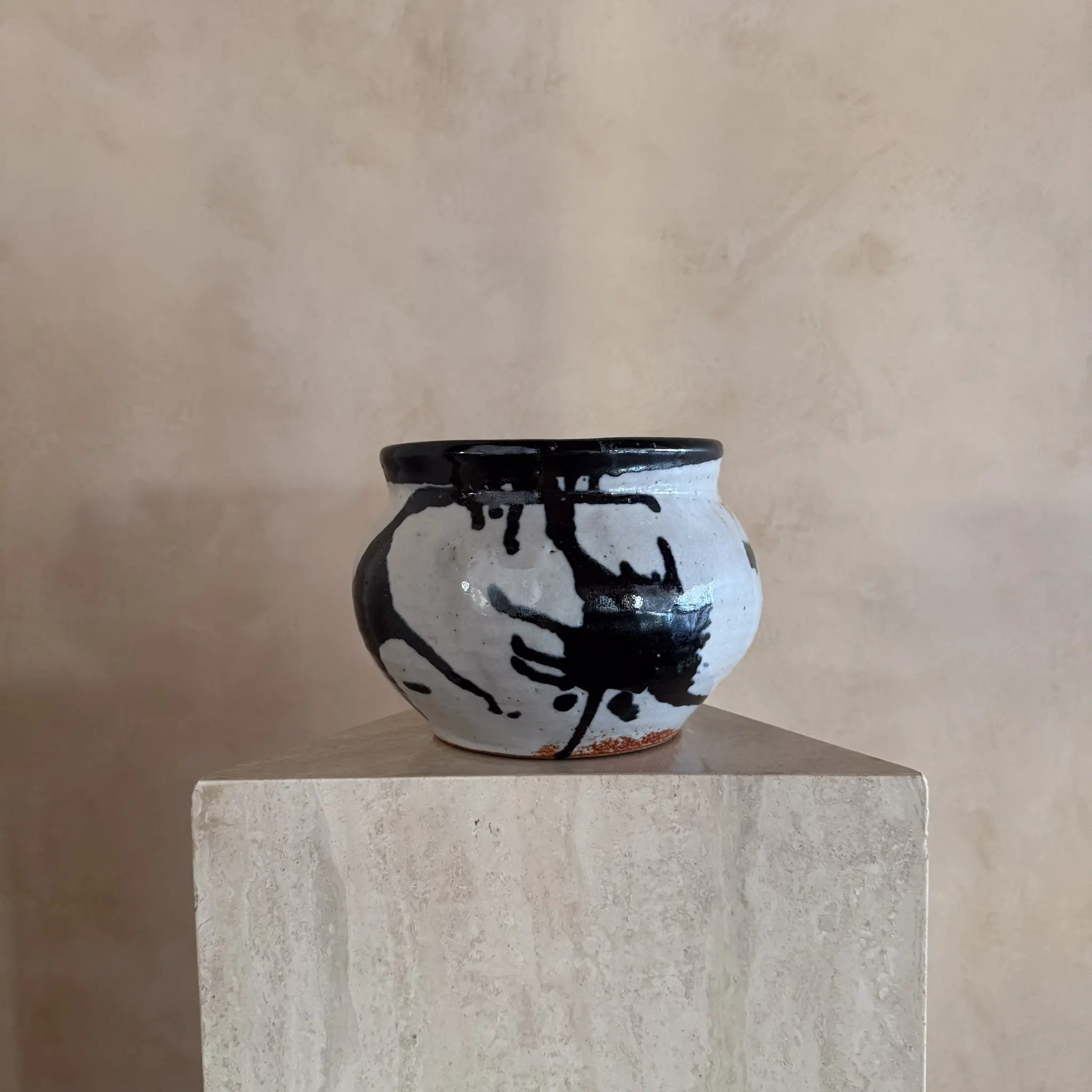Rounded Glazed Ceramic Vessel