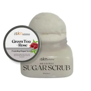 Foaming Sugar Scrub | Green tea & Rose water sugar scrub | Skincare | Exfoliating Body Care Exfoliate Gentle Cleanser Cleansing Glycerin Moisturize