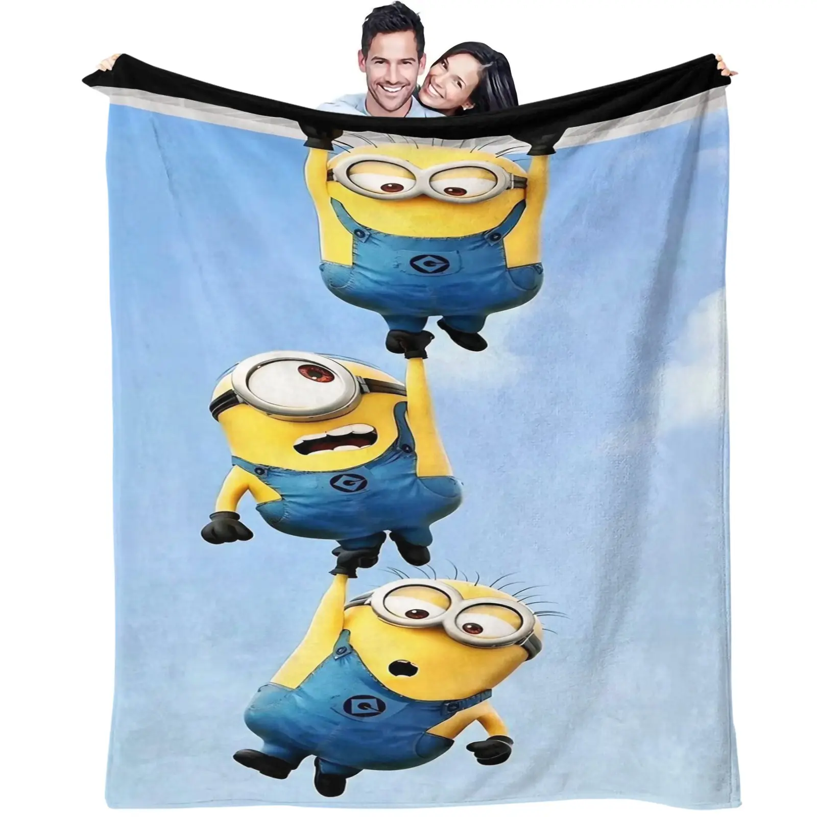 Minion  Pattern, Soft, Warm And Lightweight Plush Blanket, Suitable For Bed, Sofa, Car, Room Decoration, Suitable As a Moving And Holiday Gift