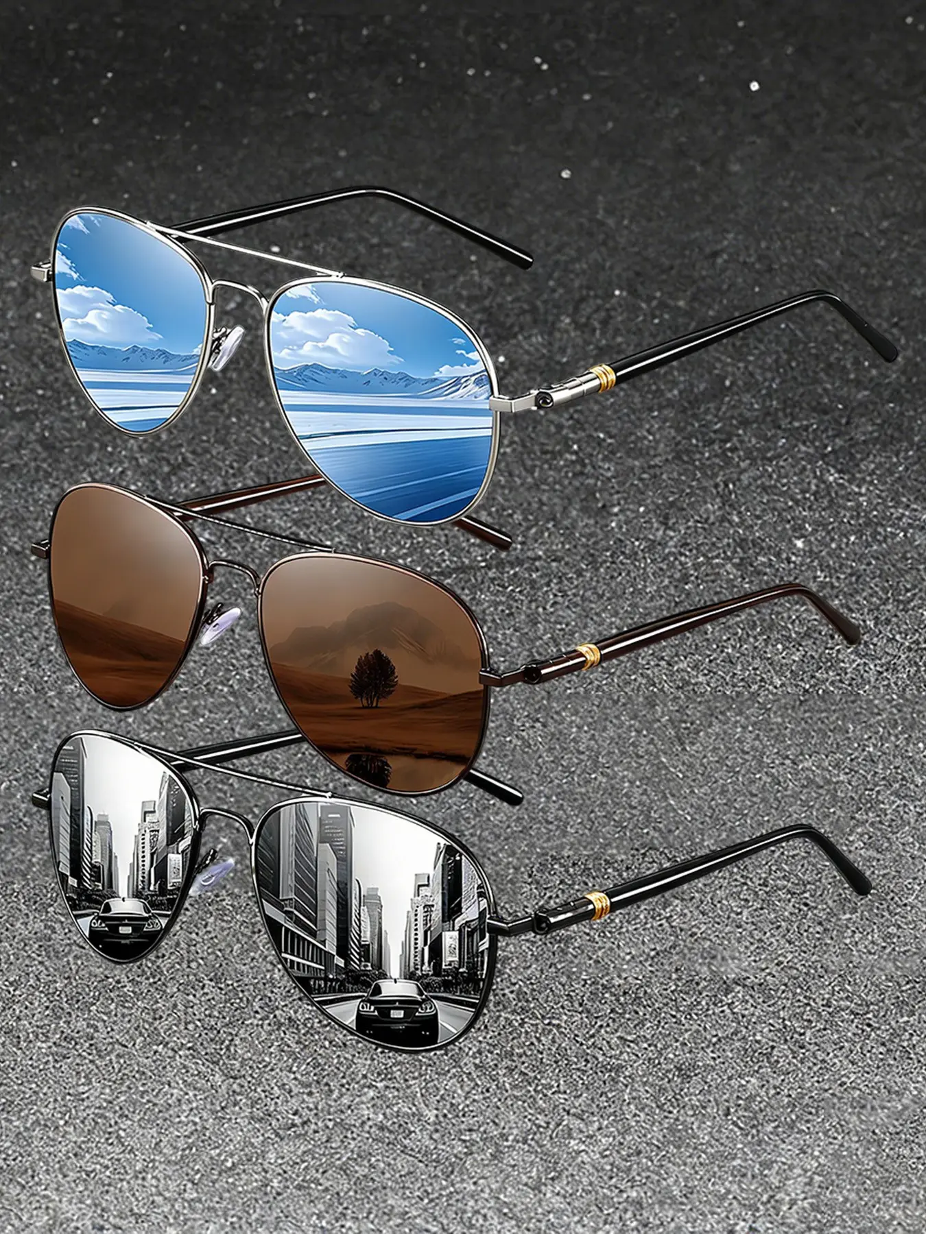 3 pairs of classic retro pilot astronaut glasses,available in multiple colors.adopt high-quality iron frame and rubber nose pad,comfortable and durable,fashionable glasses suitable for daily wear,men's and women's trendy accessories