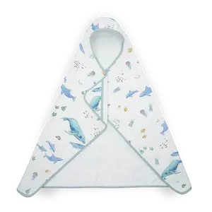 Toddler Hooded Towel - Whales