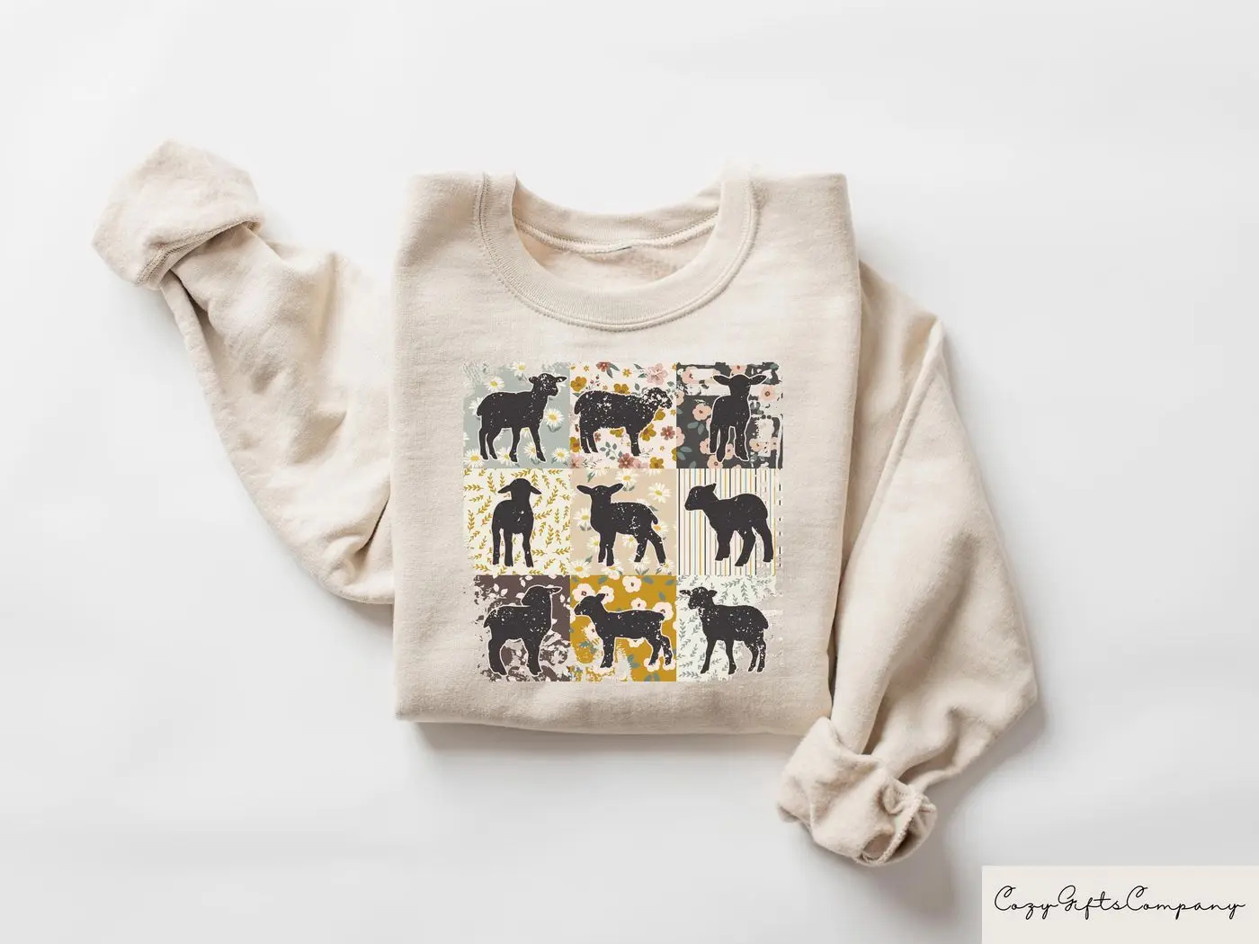 Floral Sheep Sweatshirt, Cozy Sheep Sweater, Farm Girls Sheep Shirt, Aesthetic Womens Clothing, Boho Cowgirl Tshirt, Sheep Lover Gifts