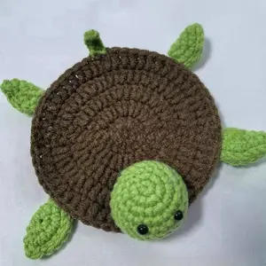 Hand-Cute Turtle Tea Coaster, Woven Coffee Coaster, Water Coaster, Insulated Table Mat, Novelty Coffee Table Mat, Office Water Coaster